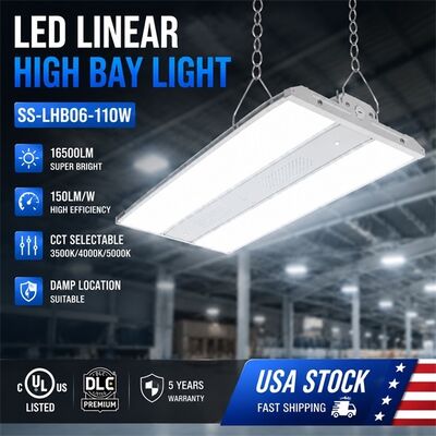 300W LED doğrusal yüksek bay ışık CCT Gücü Seçilebilir 45000lm UL DLC Premium Anti-Korozyon WF1 Depo Spor Fabrikası için