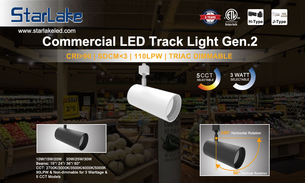 2700K-4000K LED Spot Light Fixtures, 110Lm/w IP20 LED Track Lamp 0